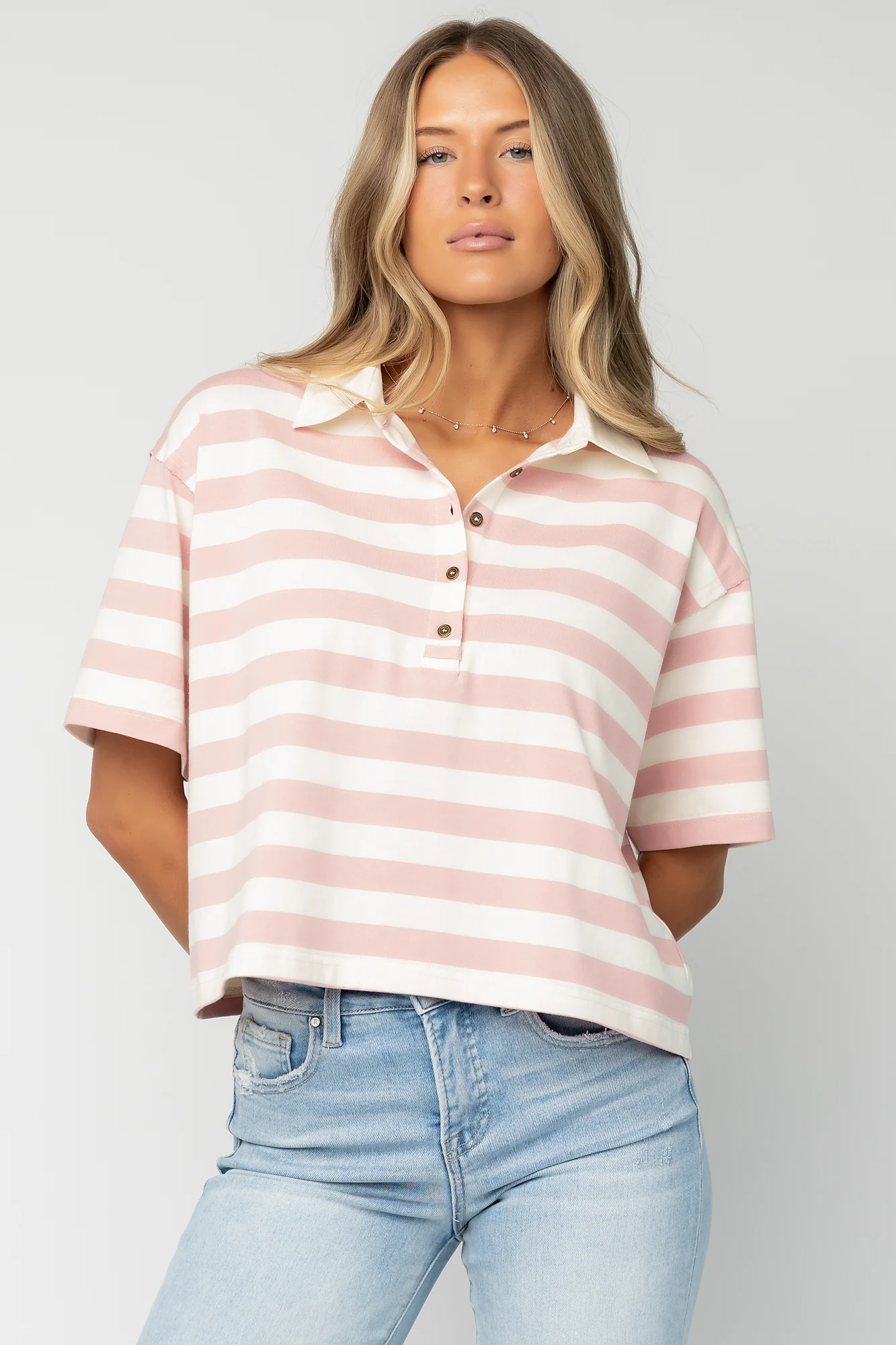 Ruby Striped Top | Pink + White - Image 5