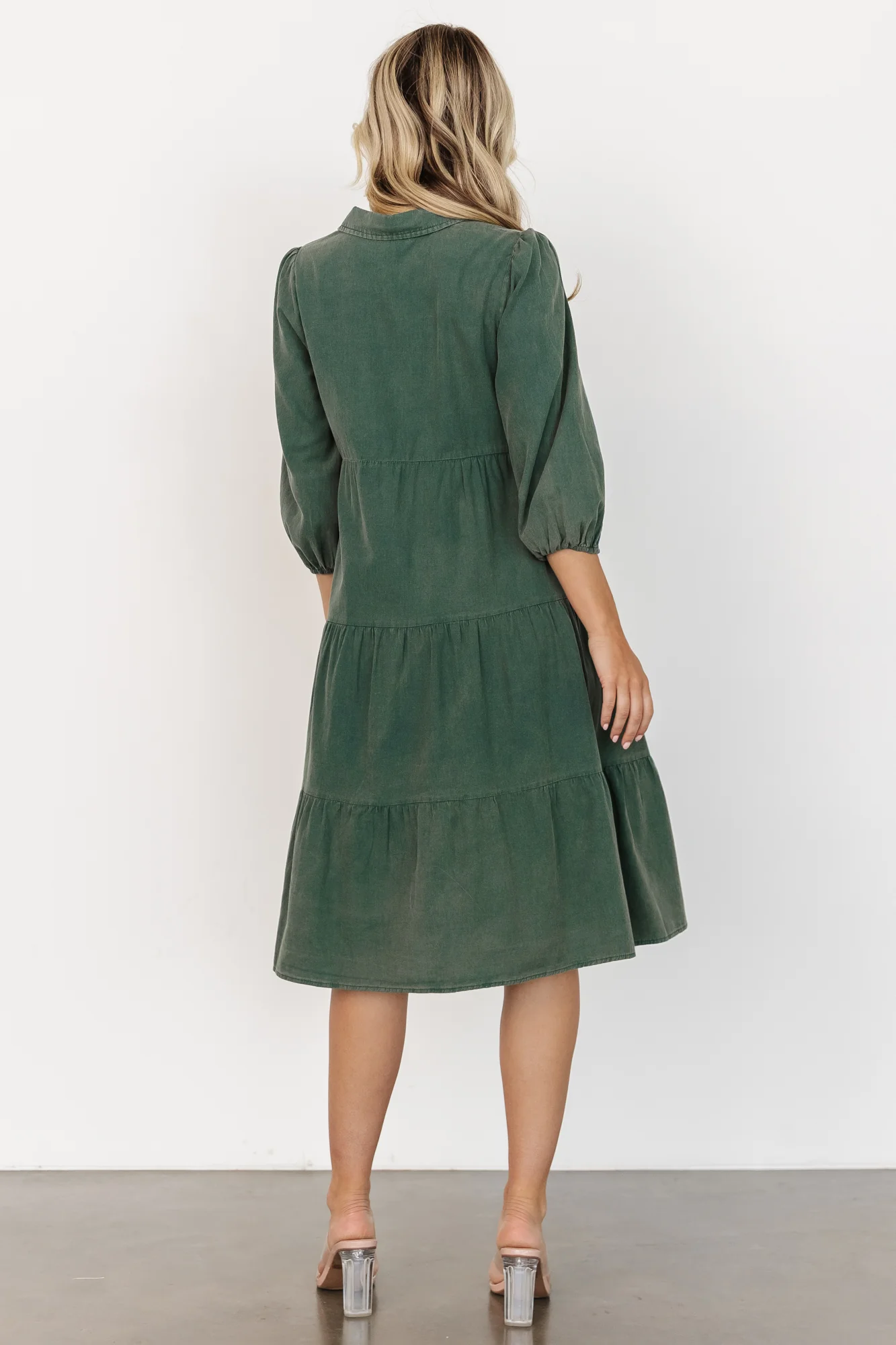 Sari Babydoll Dress | Green - Image 4