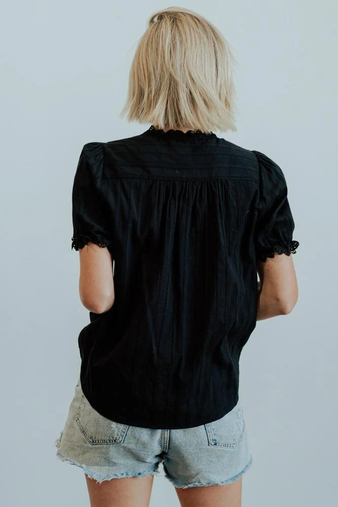 Sloane Button Top | Black - Image 10