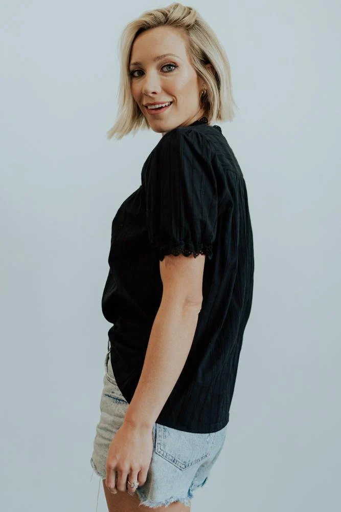 Sloane Button Top | Black - Image 8