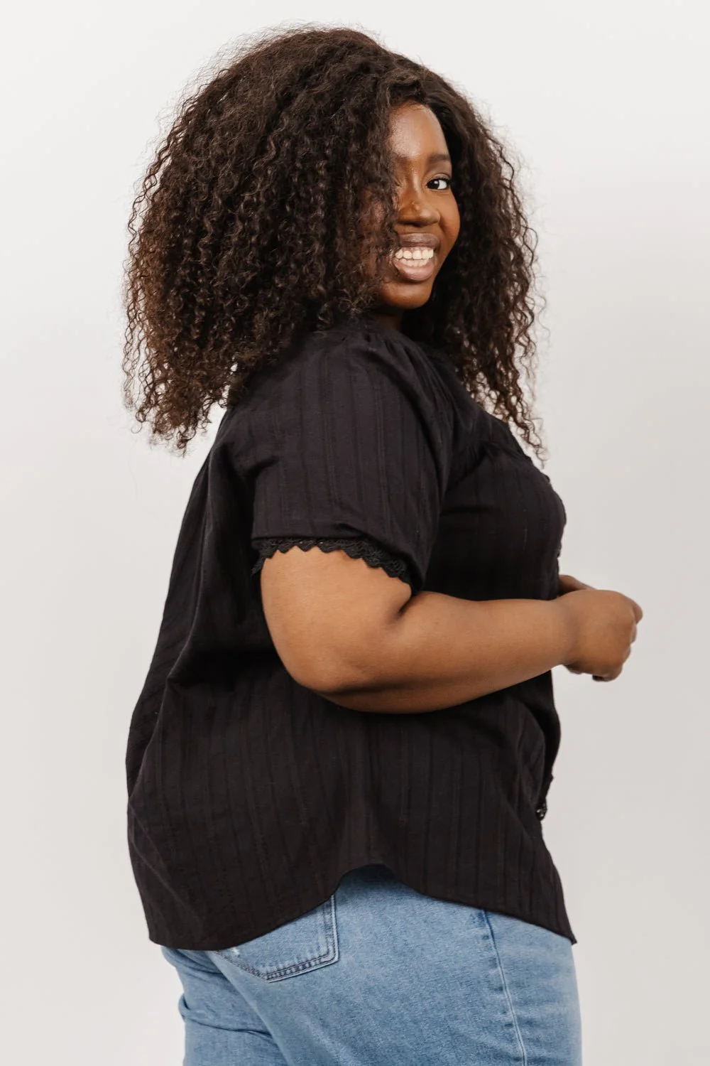 Sloane Button Top | Black - Image 9