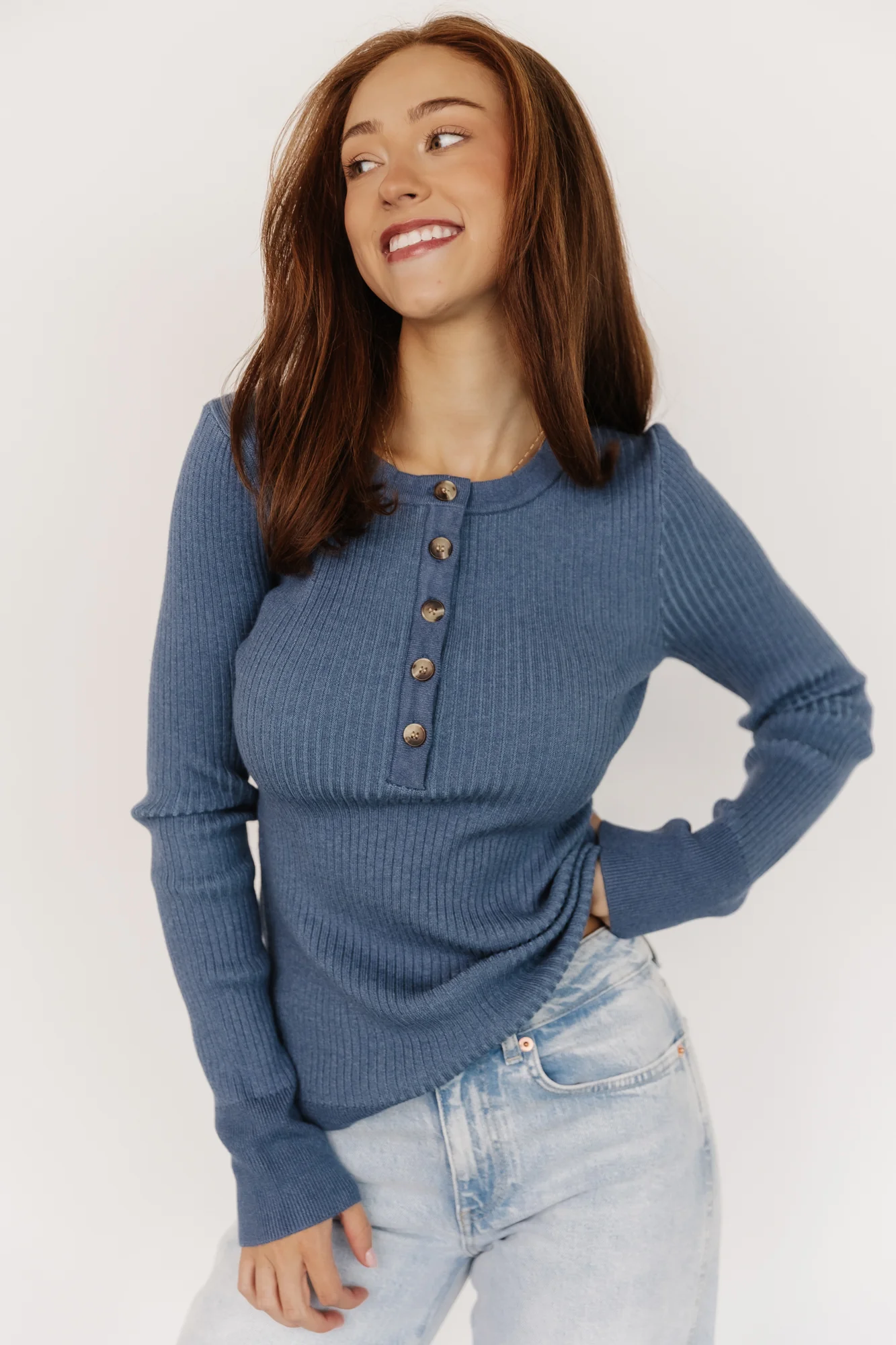 Stevie Ribbed Sweater | Blue - Image 4