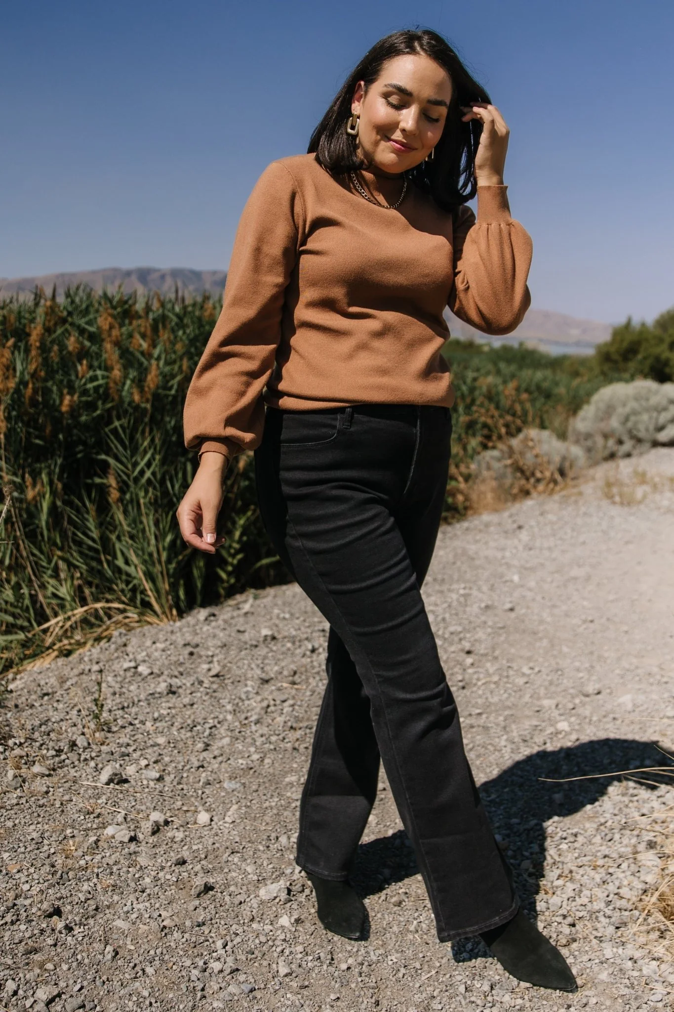 Sutton Sweater Top | Brown - Image 2