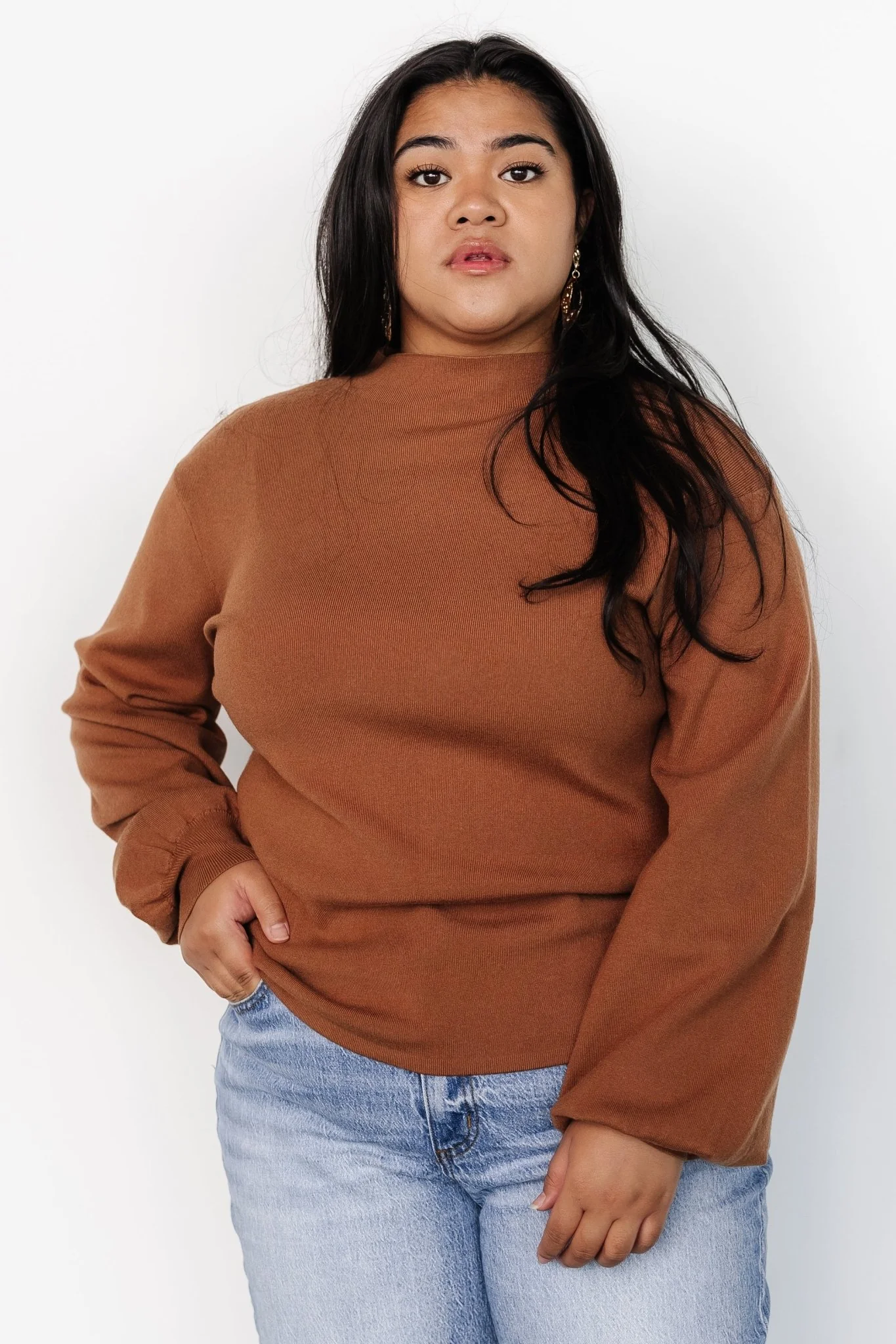 Sutton Sweater Top | Brown - Image 3