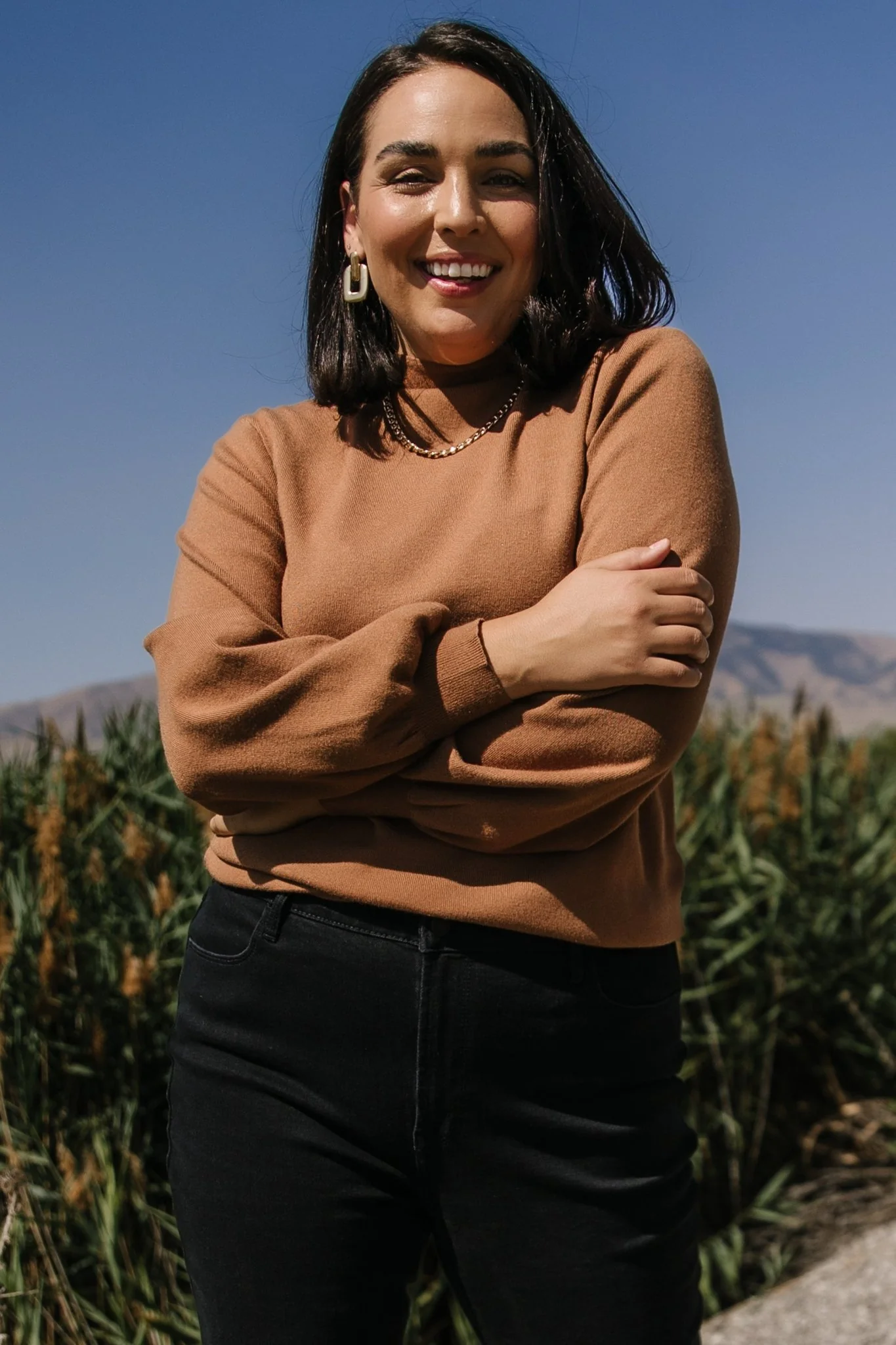 Sutton Sweater Top | Brown - Image 4