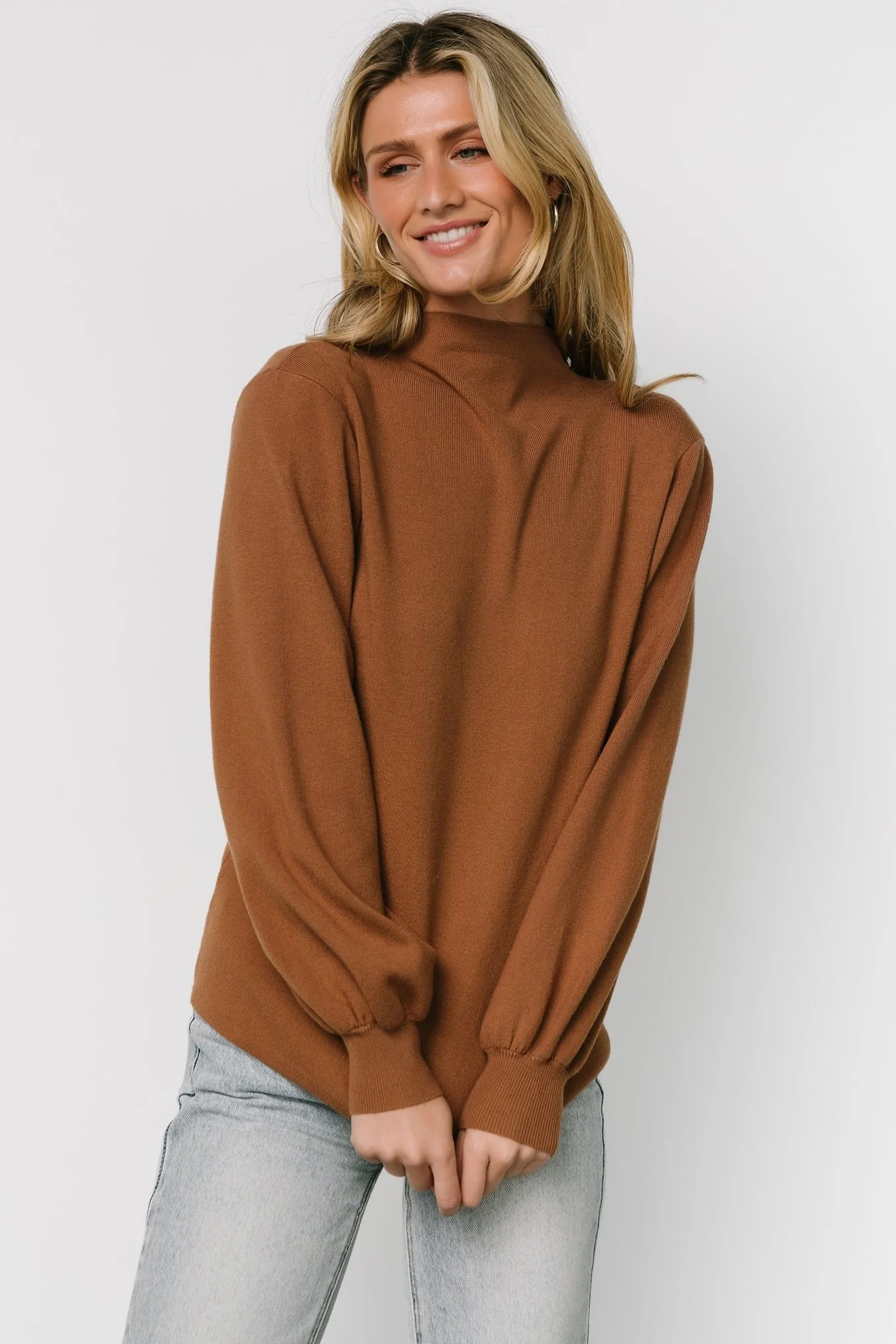 Sutton Sweater Top | Brown - Image 9