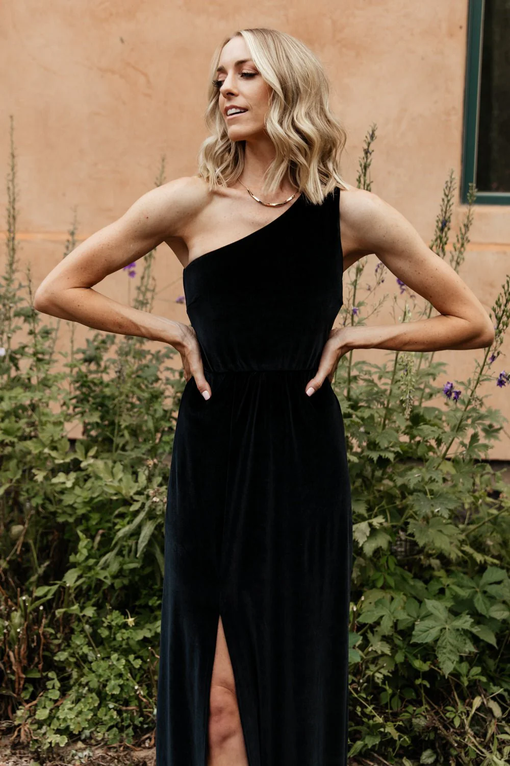 Tatiana Velvet One Shoulder Maxi Dress | Black - Image 3