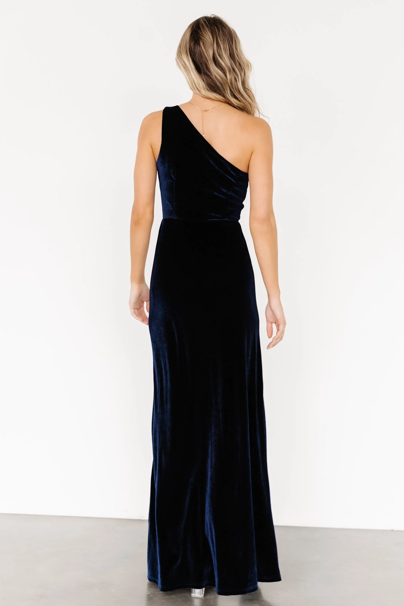 Tatiana Velvet One Shoulder Maxi Dress | Navy - Image 6