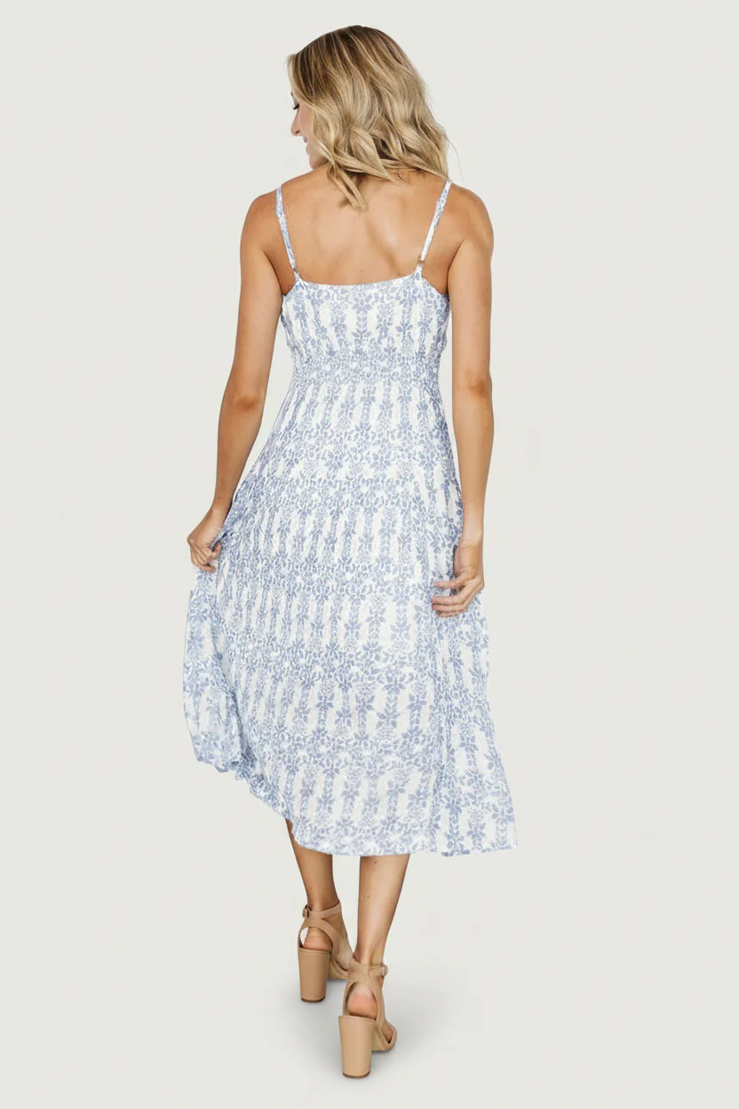 Thebes Tank Midi Dress | Blue Print - Image 6