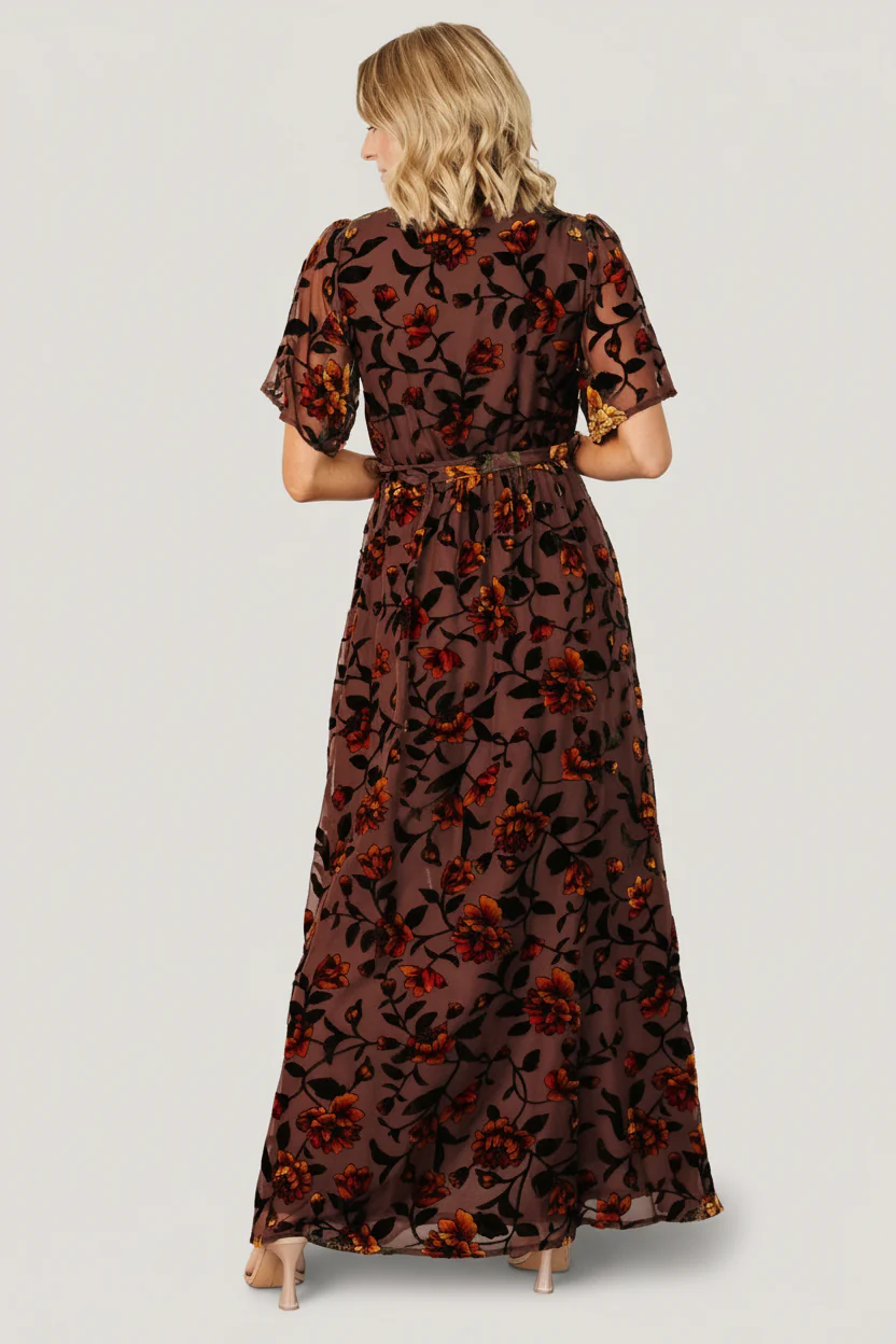 Uma Velvet Maxi Dress | Clove + Amber Floral - Image 4