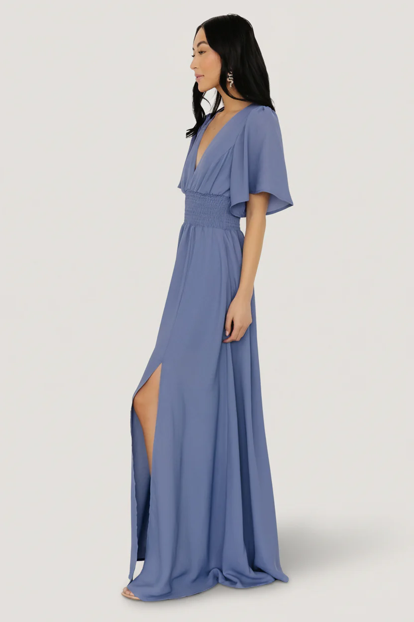 Verona Smocked Maxi Dress | Blue - Image 3