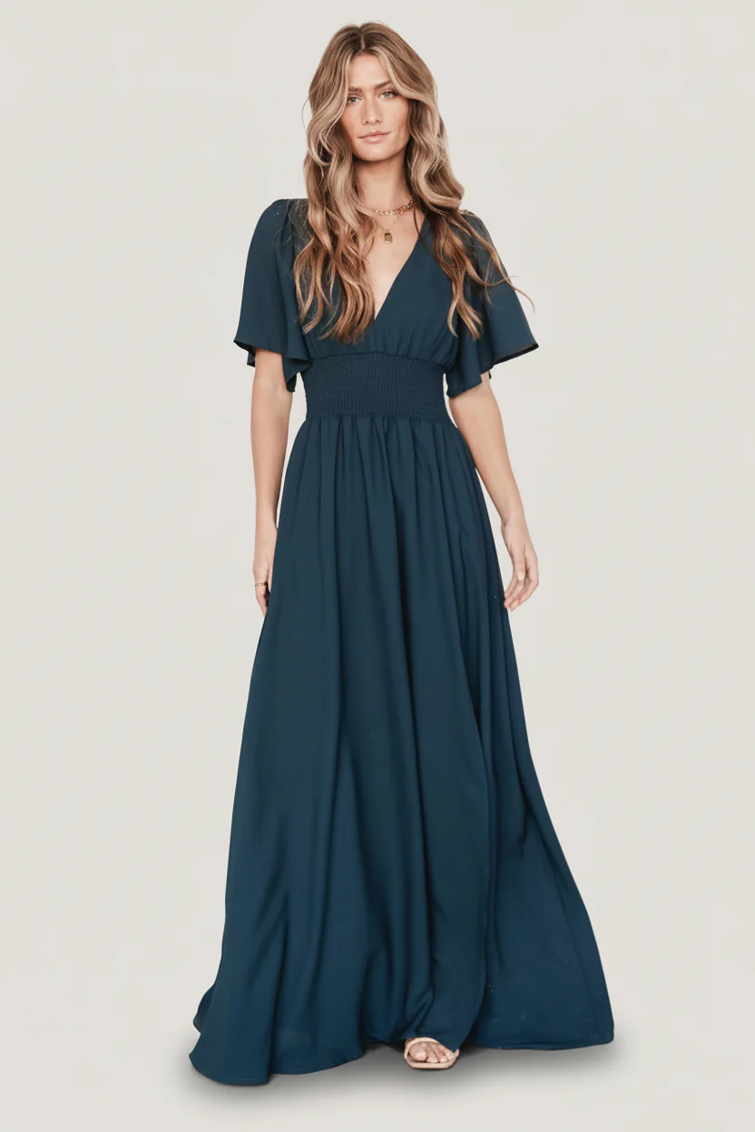 Verona Smocked Maxi Dress | Topaz - Image 2