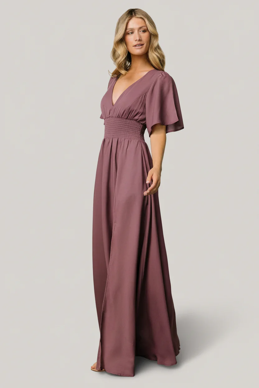 Verona Smocked Maxi Dress | Vintage Plum - Image 8