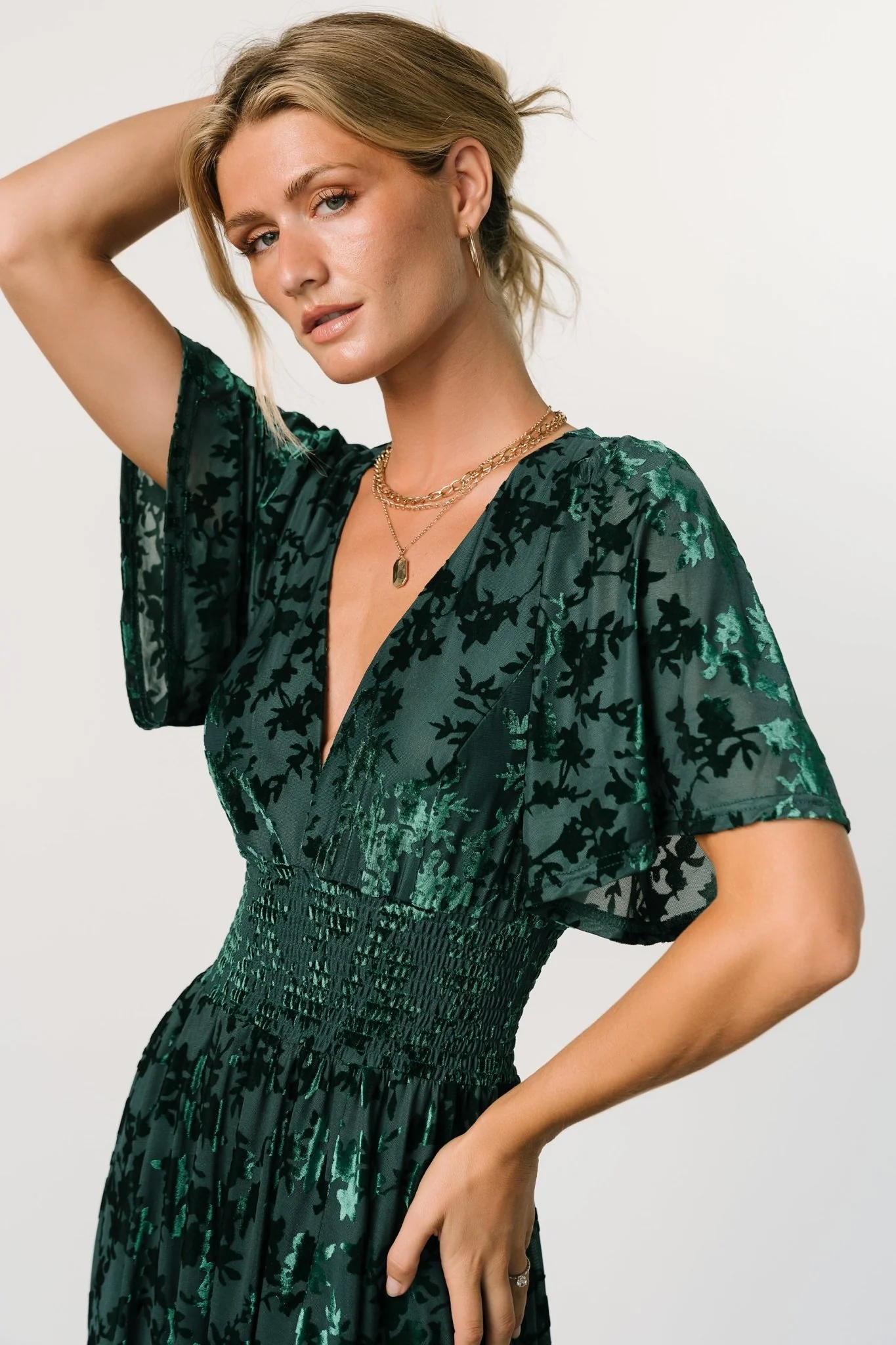 Veronica Velvet Maxi Dress | Green - Image 5