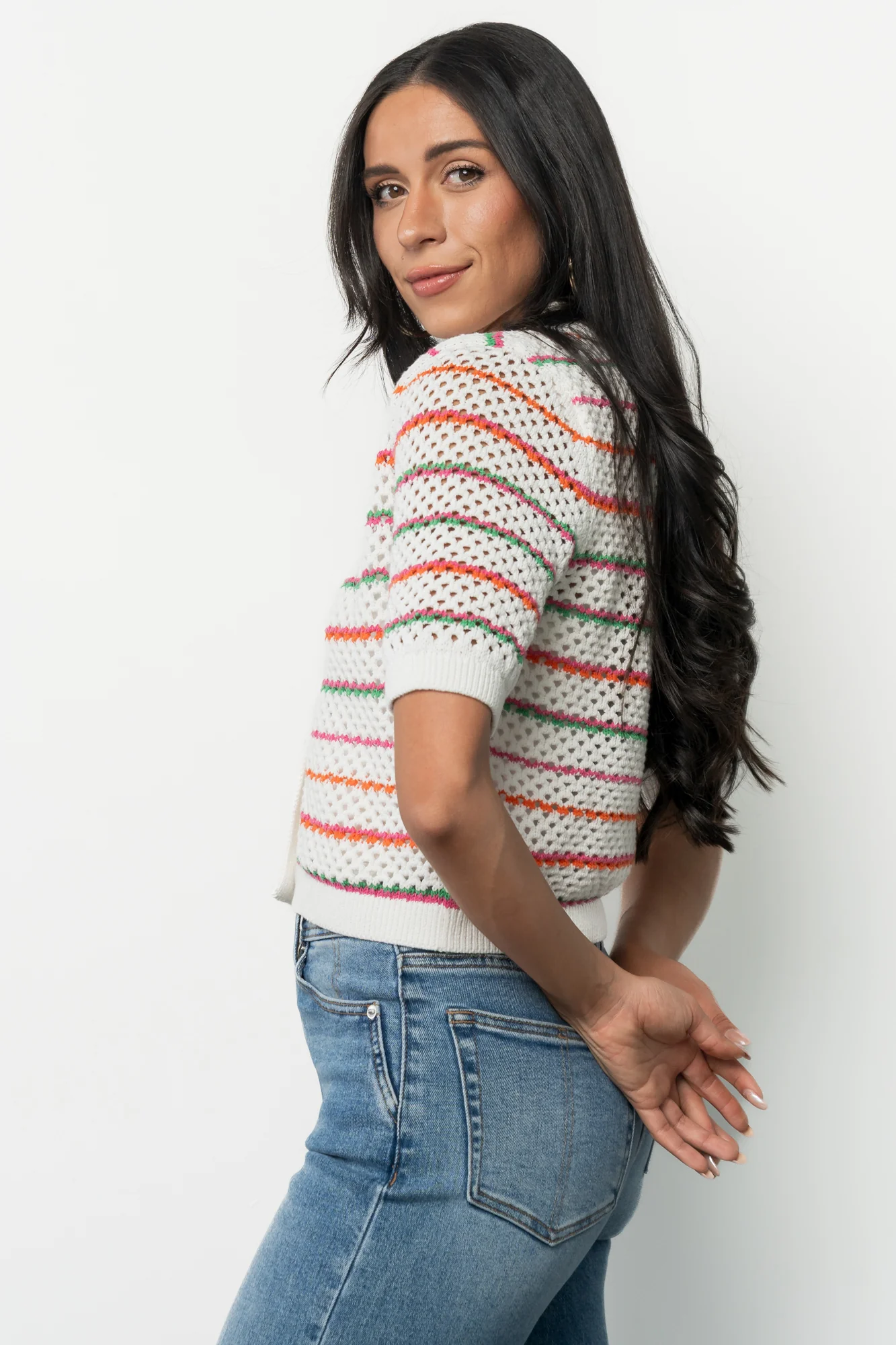 Viento Button Up Cardigan | Multi Stripe - Image 4