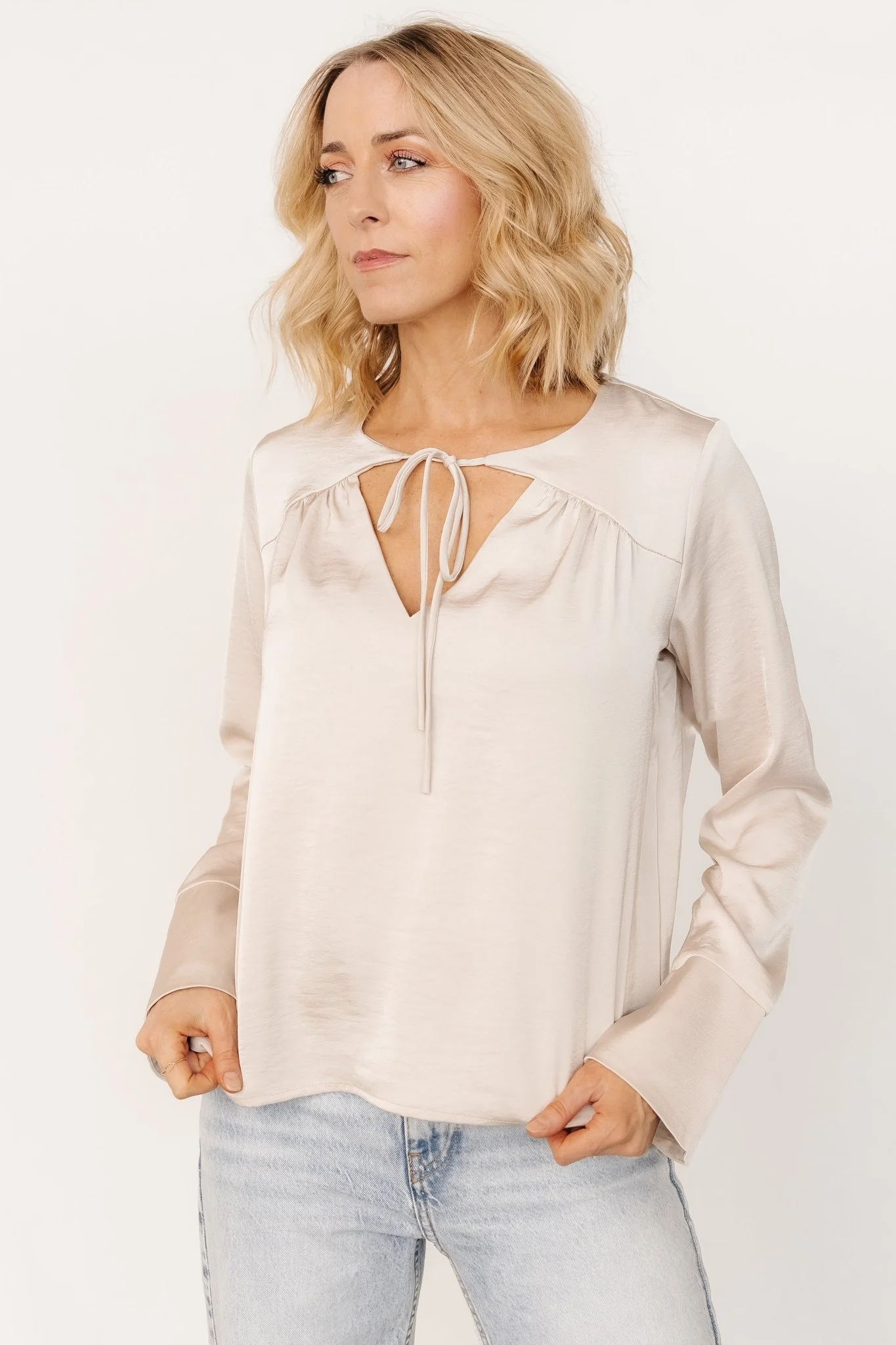 Westminster Satin Top | Pearl - Image 4