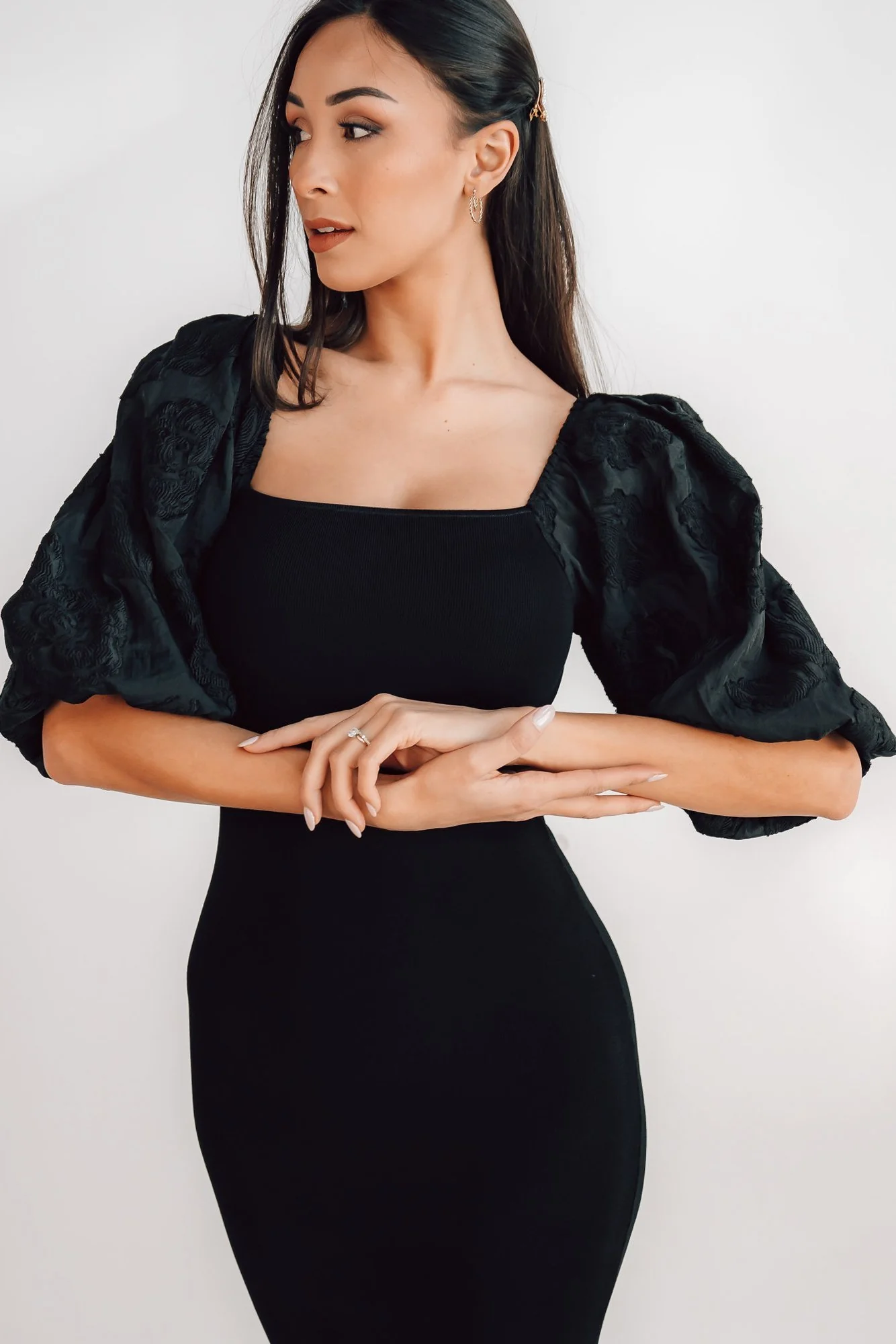 Weyland Bodycon Midi Dress | Black - Image 10