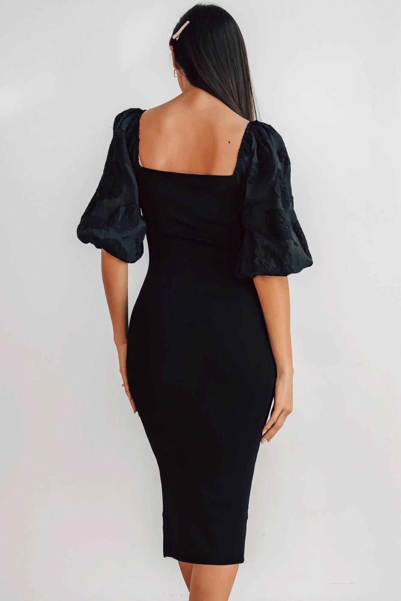 Weyland Bodycon Midi Dress | Black - Image 3
