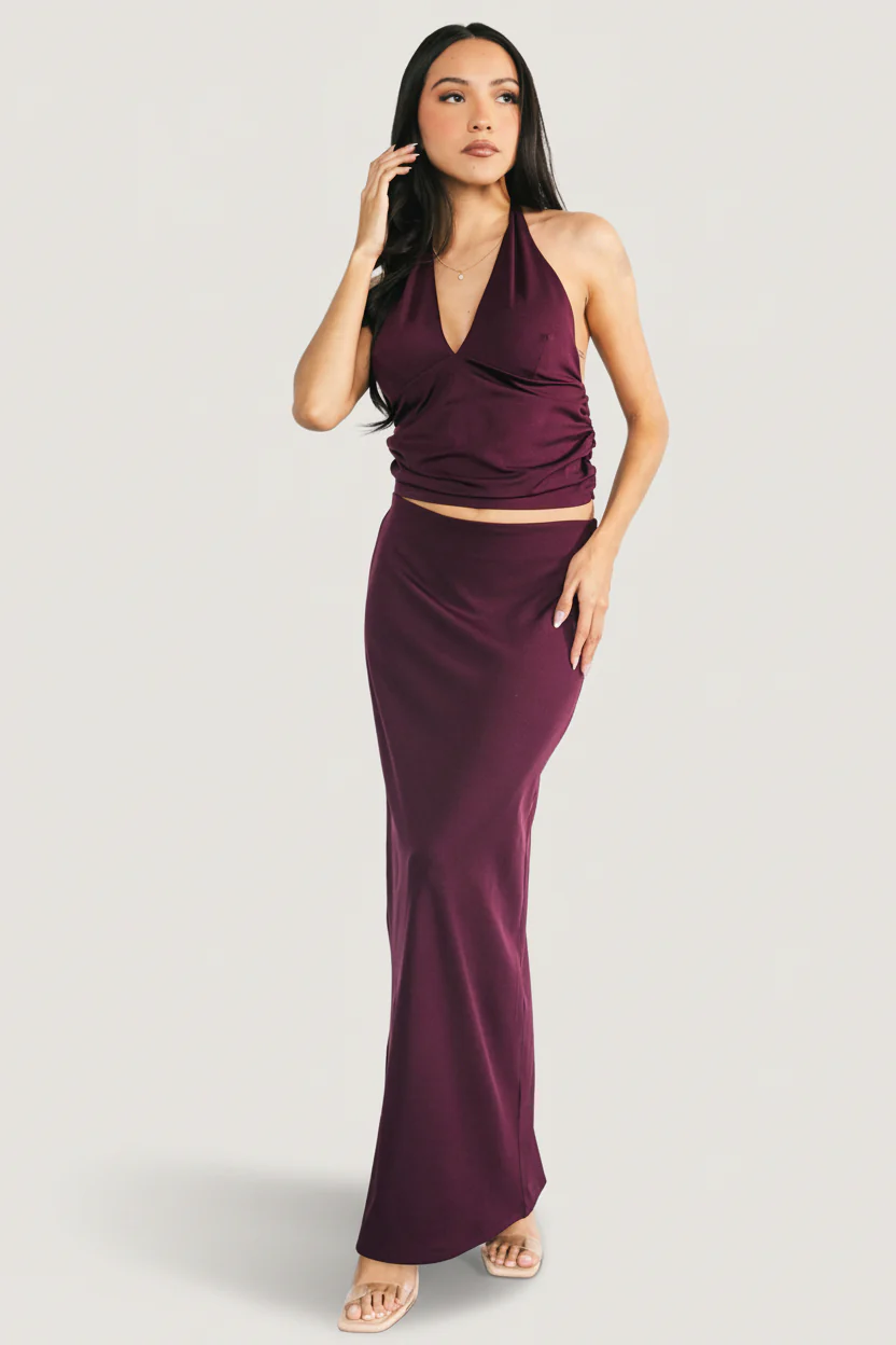 Zaria Halter Two Piece Set | Mulberry