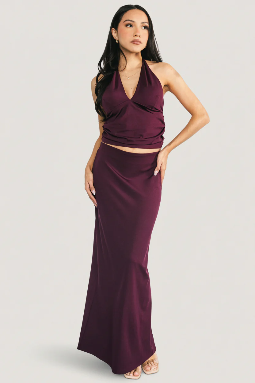Zaria Halter Two Piece Set | Mulberry - Image 3