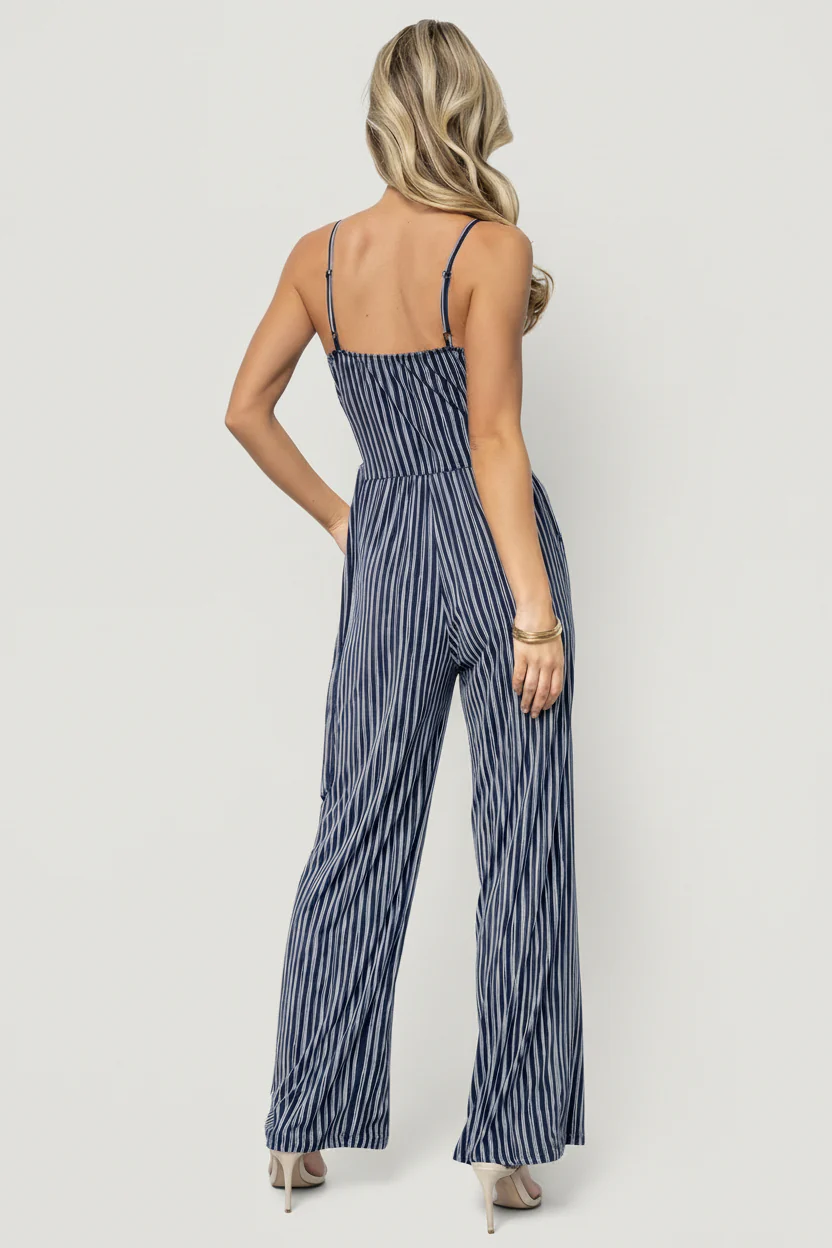 Zuri Tank Jumpsuit | Navy Stripe - Image 8